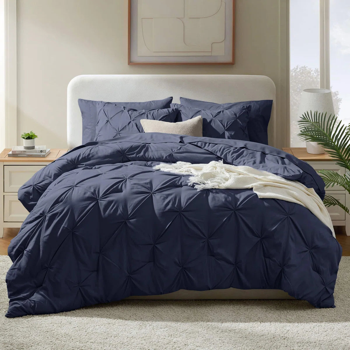 Bed-in-A-Bag Pleated Comforter Set with Bed Sheets