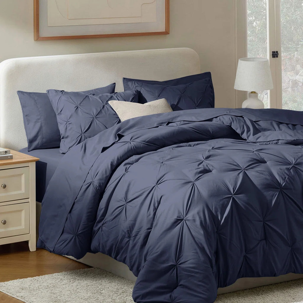 Bed-in-A-Bag Pleated Comforter Set with Bed Sheets