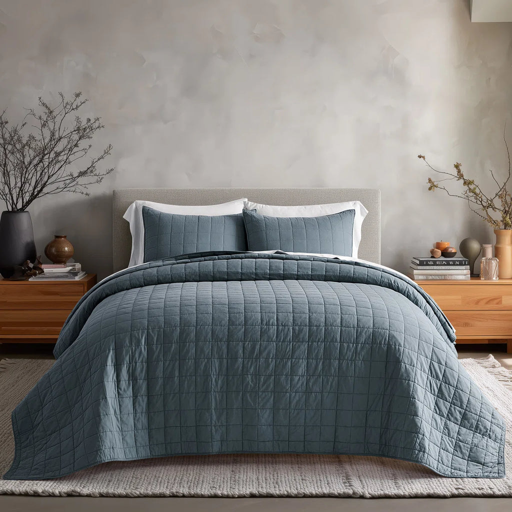 100% Cotton Box Stitch Quilt Set