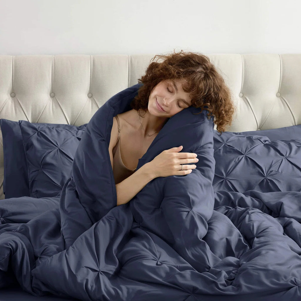 Bed-in-A-Bag Pleated Comforter Set with Bed Sheets