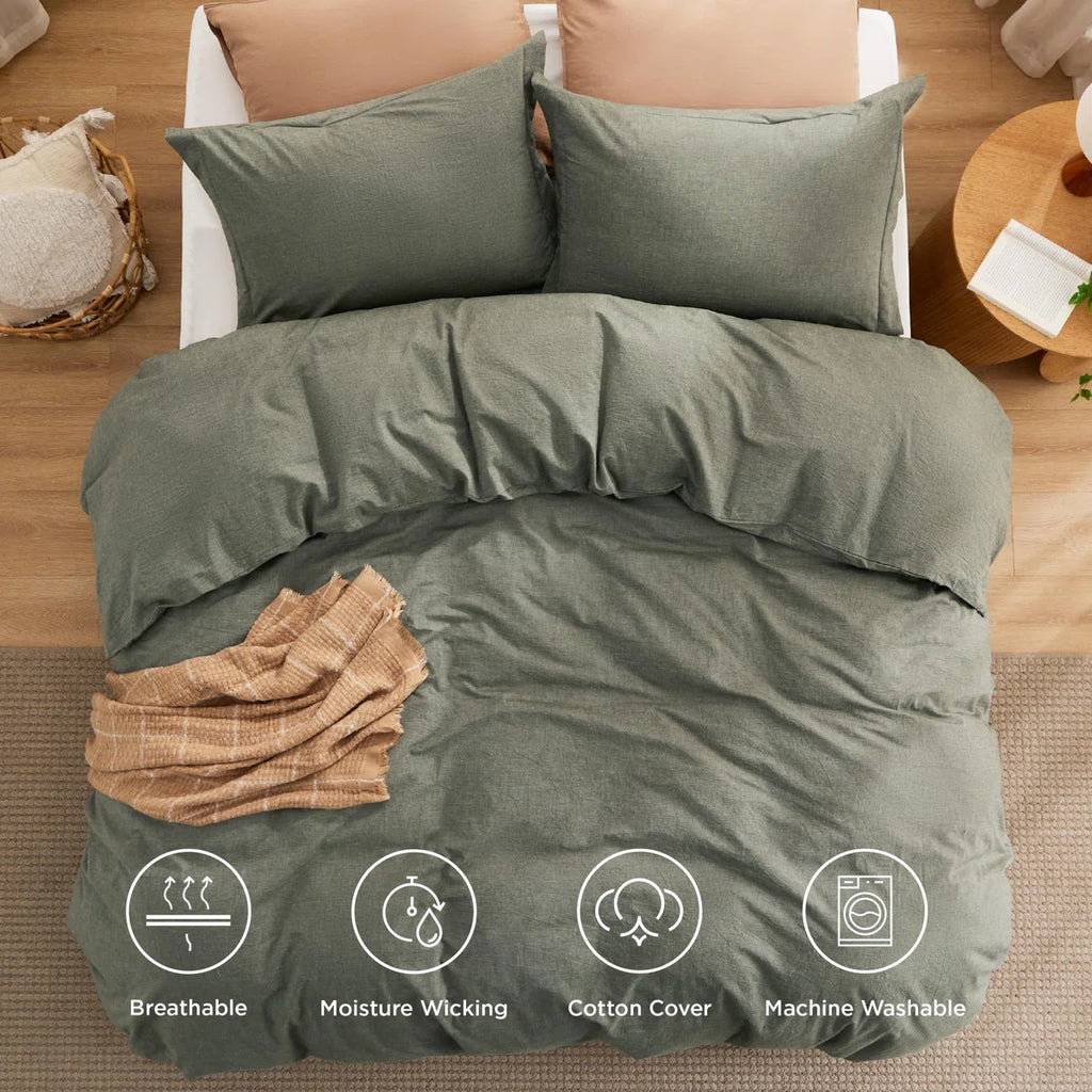 Pre-washed Comforter Set with 100% Cotton Outer Covert, 143TC