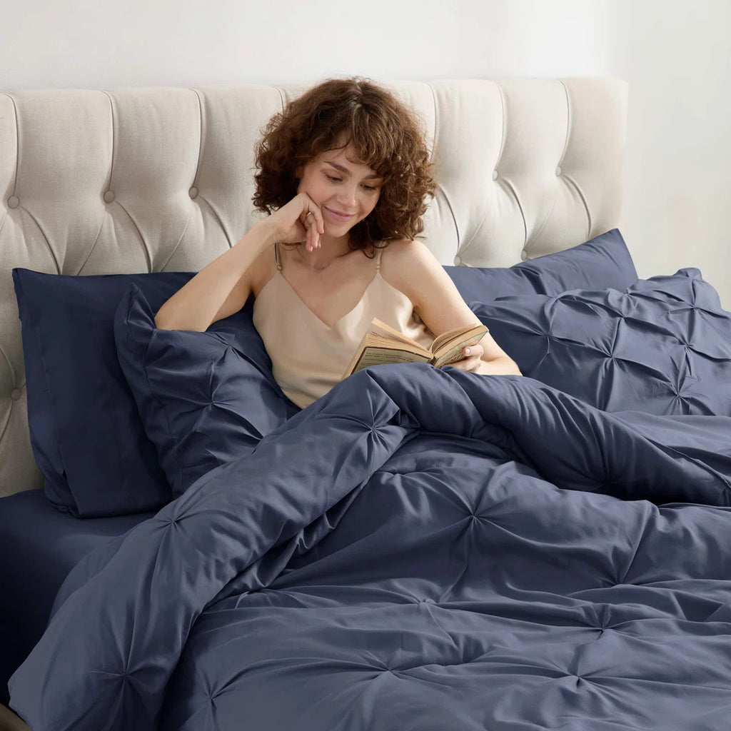 Bed-in-A-Bag Pleated Comforter Set with Bed Sheets