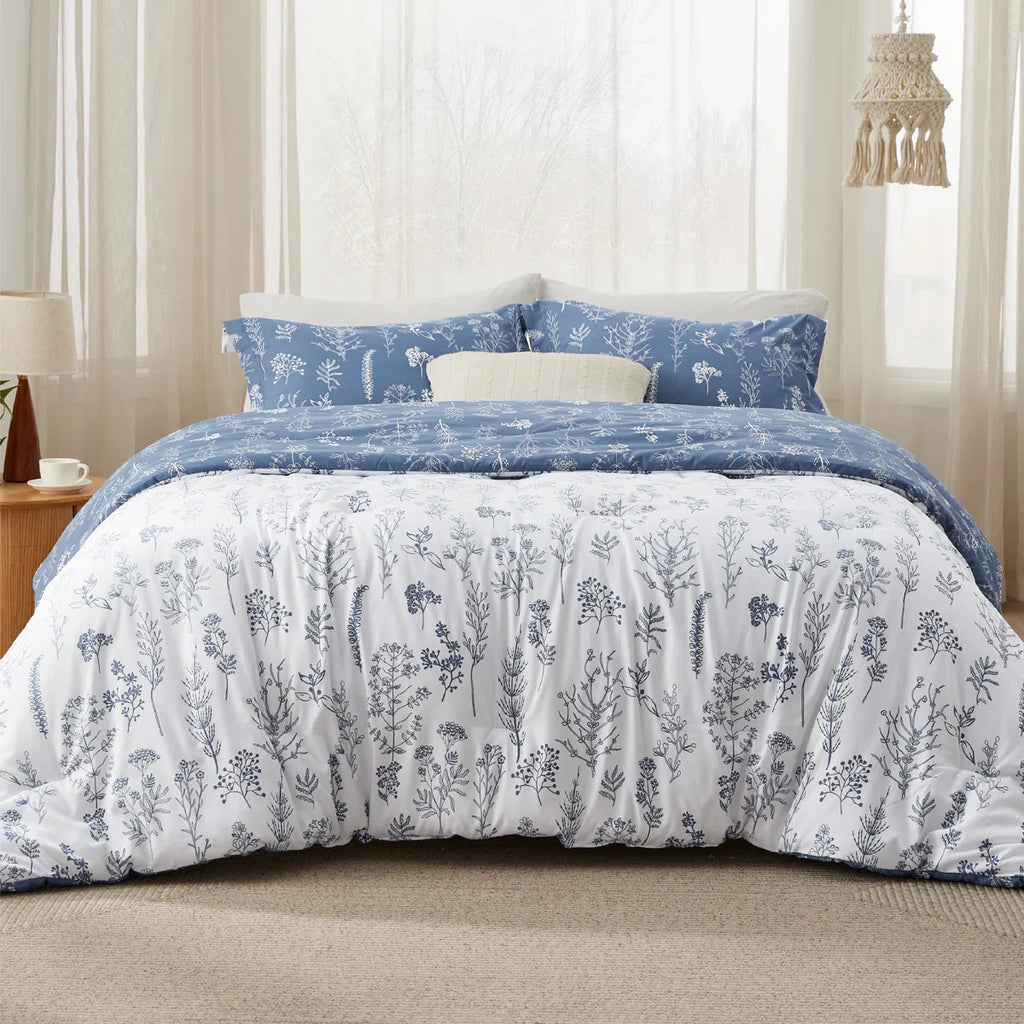 Best Seller Bedsure Comforter Set Reversible Cute Floral Bedding, 89GSM