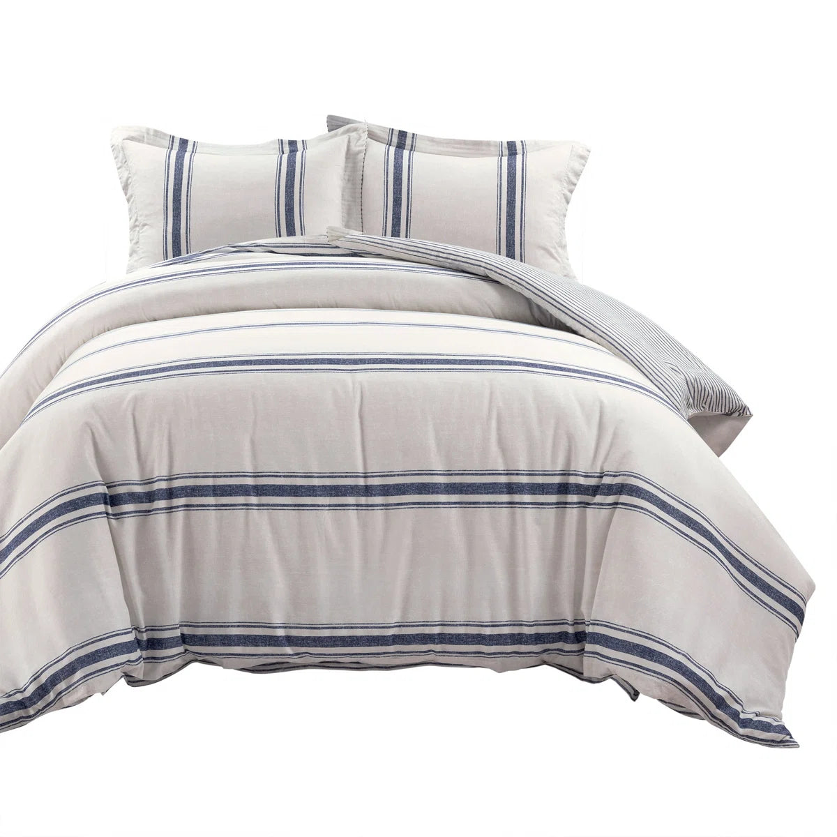 Standard Cotton 460 TC Reversible 3 Piece Duvet Cover Set