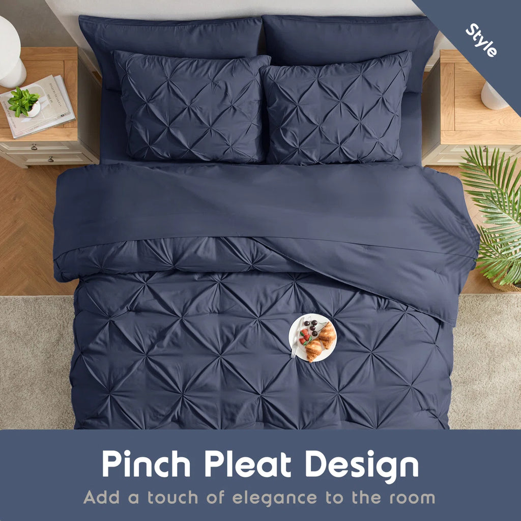 Bed-in-A-Bag Pleated Comforter Set with Bed Sheets