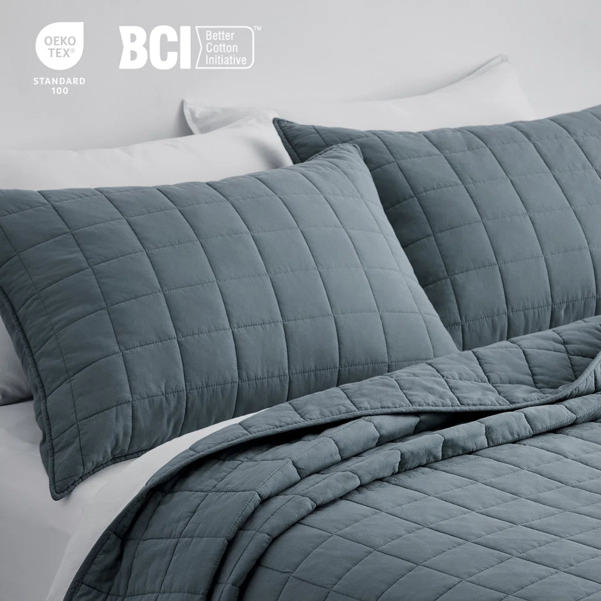 100% Cotton Box Stitch Quilt Set